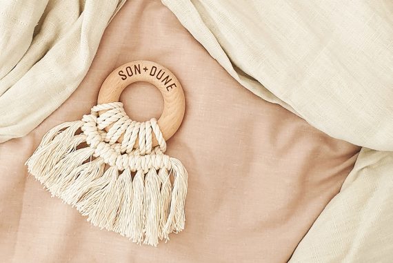 macrame teething ring